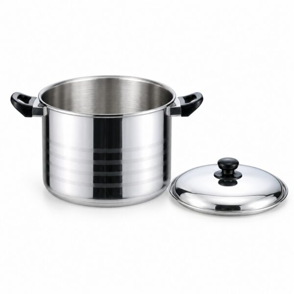 Polished Metal Stockpot with Lid