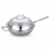 Stainless Steel Chinese Wok with Lid