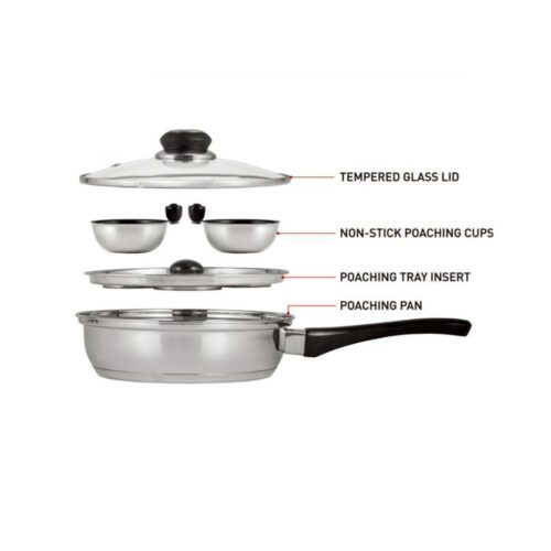 Two-Cup Egg Poacher Pan with Glass Lid