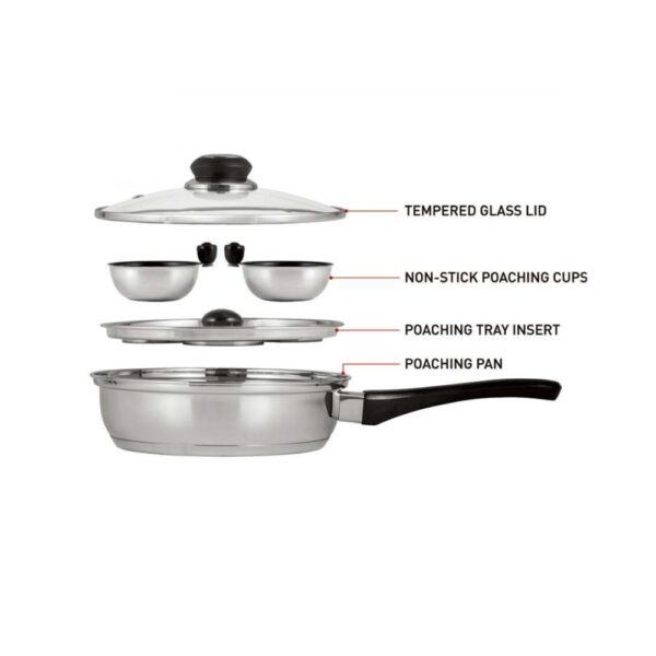 Two-Cup Egg Poacher Pan with Glass Lid