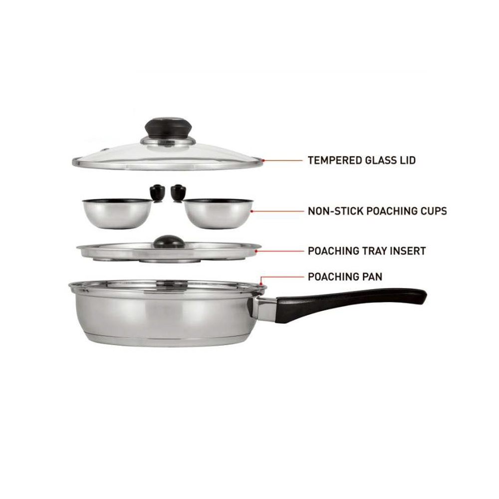 Two-Cup Egg Poacher Pan with Glass Lid