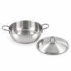 Wholesale 28 x 8.5 cm Metal Stewpot with Glass Lid & Handles Wholesale 28 x 8.5 cm Metal Stewpot with Glass Lid & Handles