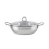 Wholesale 28 x 8.5 cm Metal Stewpot with Glass Lid & Handles Wholesale 28 x 8.5 cm Metal Stewpot with Glass Lid & Handles