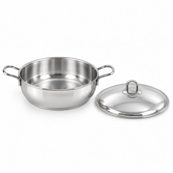 Wholesale 28 x 8.5 cm Metal Stewpot with Glass Lid & Handles Wholesale 28 x 8.5 cm Metal Stewpot with Glass Lid & Handles