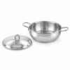 Wholesale 28 x 8.5 cm Metal Stewpot with Glass Lid & Handles Wholesale 28 x 8.5 cm Metal Stewpot with Glass Lid & Handles