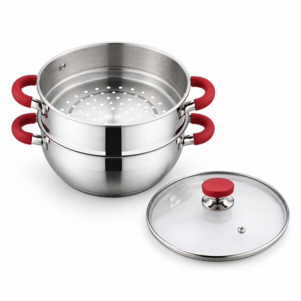 Wholesale 4-Piece Steamer Pot Set with Glass Lid, 24–30 cm