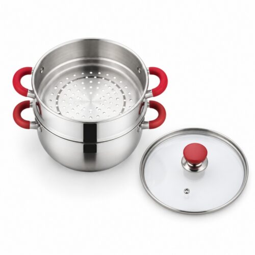 Wholesale 4-Piece Steamer Pot Set with Glass Lid, 24–30 cm