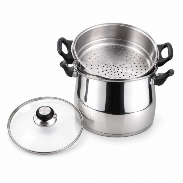 Wholesale Couscous Pot with Steamer Insert and Clear Lid Wholesale Couscous Pot with Steamer Insert and Clear Lid